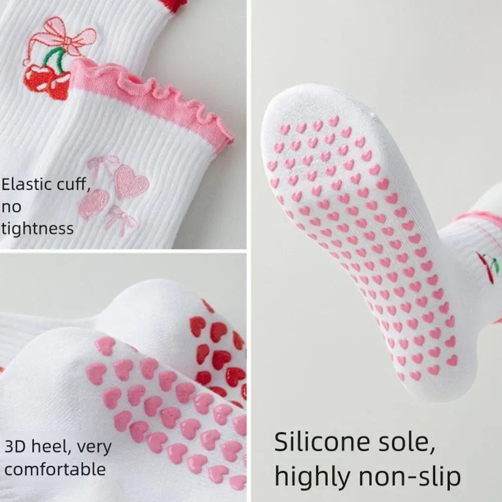 Cute Cherry Grip Socks
