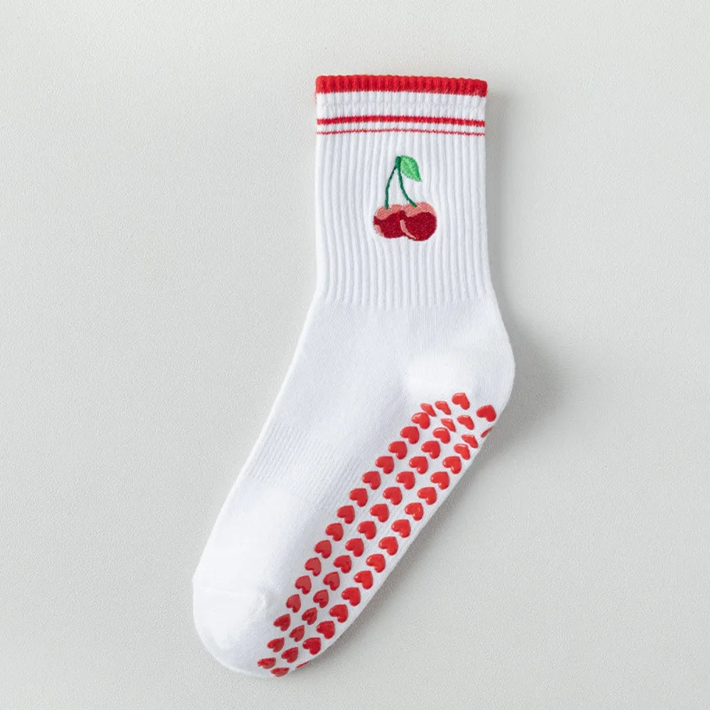 Cute Cherry Grip Socks