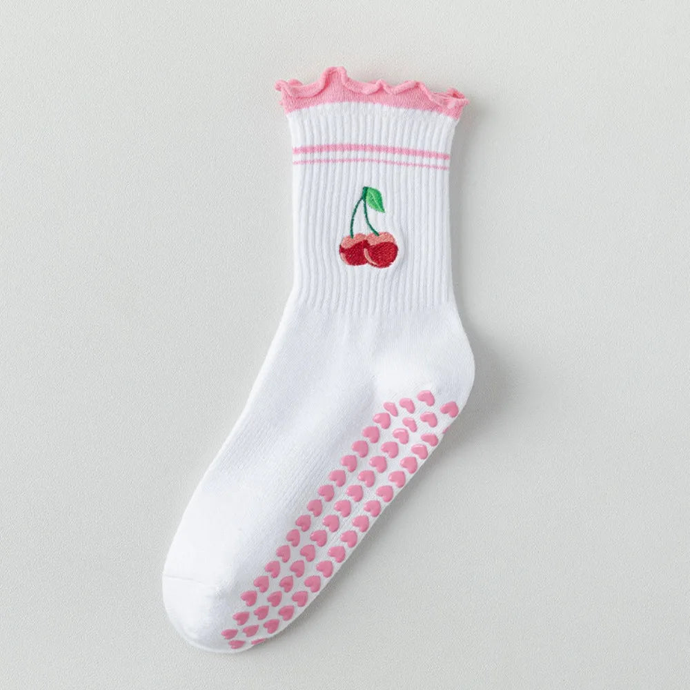 Cute Cherry Grip Socks