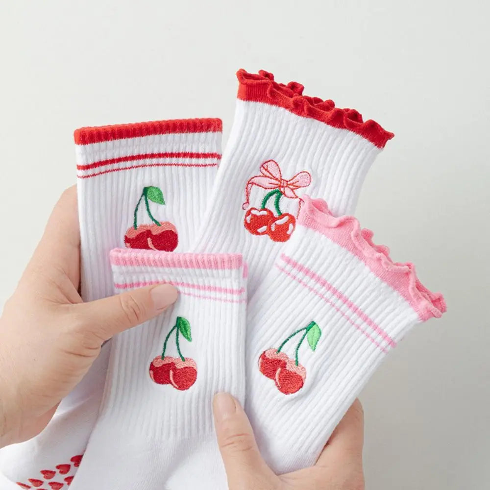Cute Cherry Grip Socks