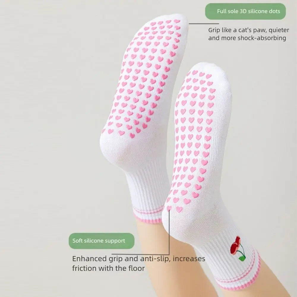 Cute Cherry Grip Socks