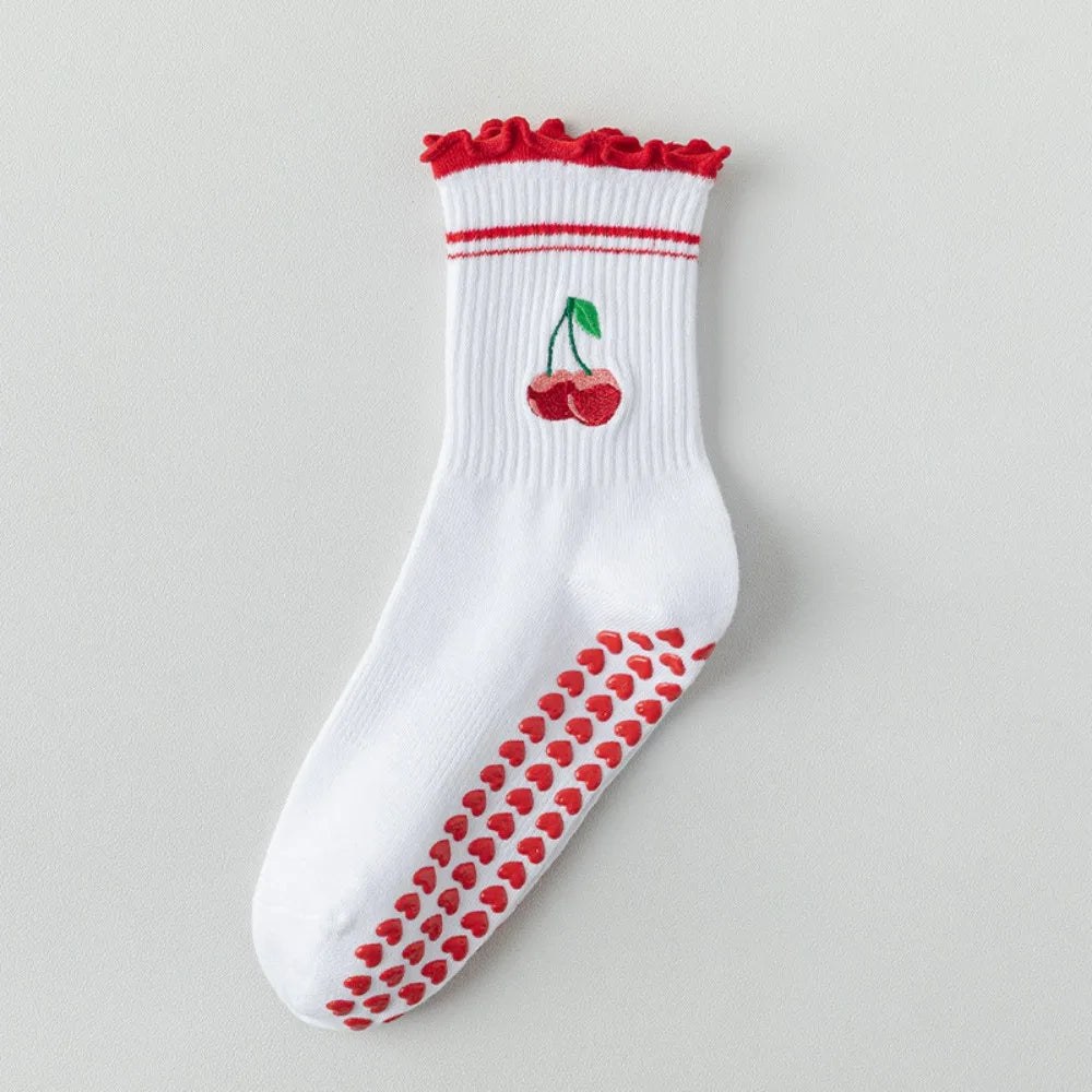 Cute Cherry Grip Socks