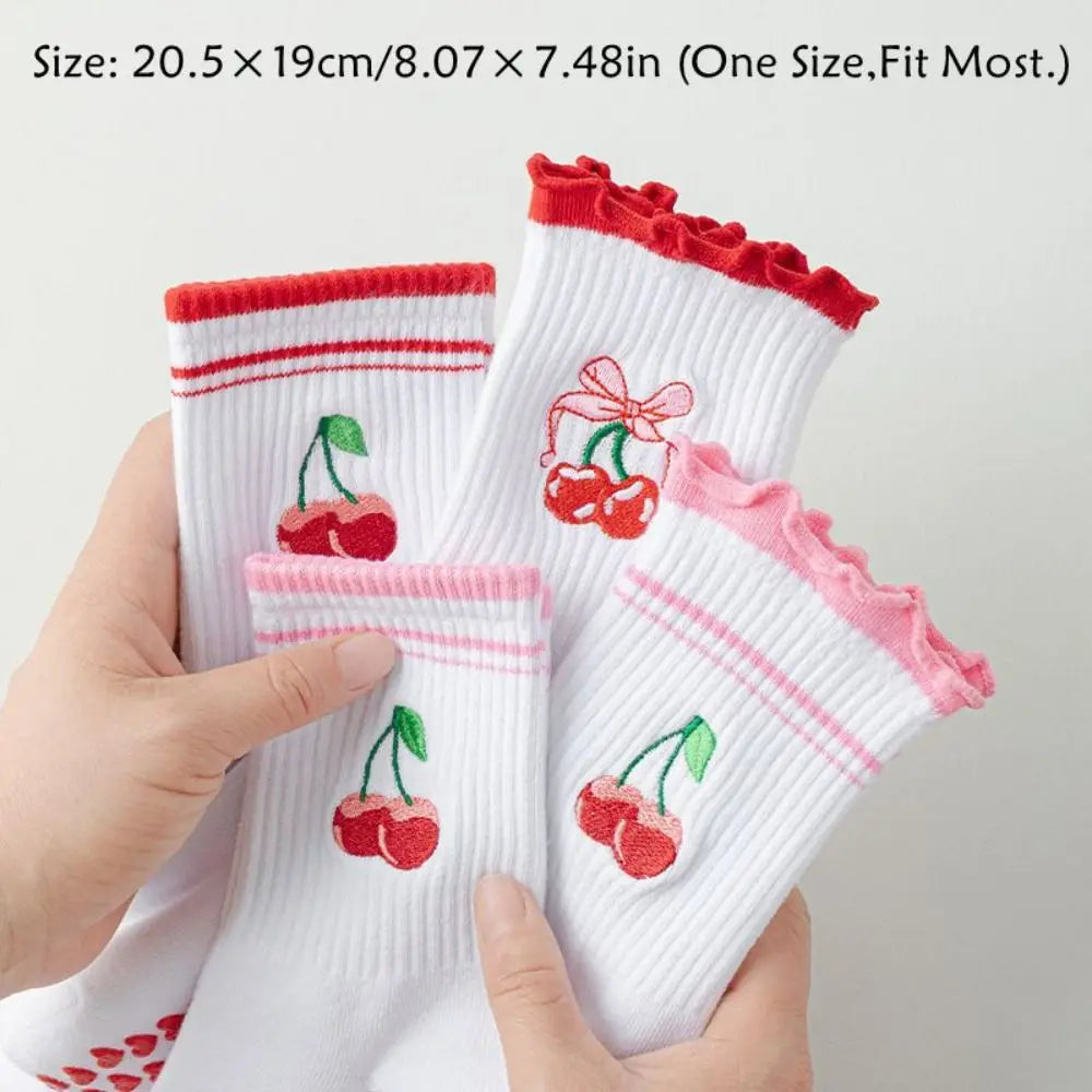 Cute Cherry Grip Socks