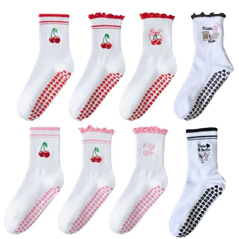 Cute Cherry Grip Socks