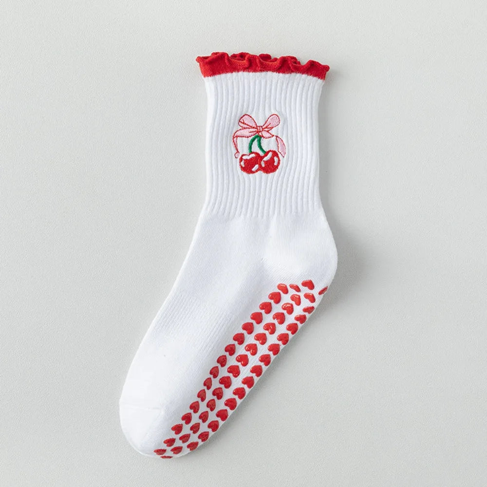 Cute Cherry Grip Socks